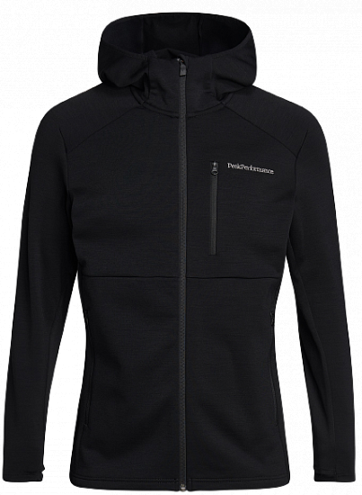 Куртка мужская Peak Performance Vertical Mid Zip Hood Black - Фото 1 большая