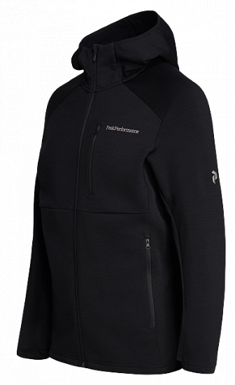 Куртка мужская Peak Performance Vertical Mid Zip Hood Black - Фото 5 большая