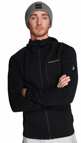 Куртка мужская Peak Performance Vertical Mid Zip Hood Black - Фото 8 большая