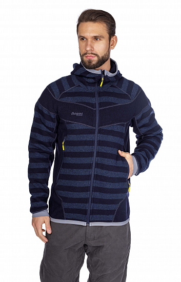 Куртка мужская Bergans Hollvin Wool Dk Navy/NightBlue Striped - Фото 10 большая