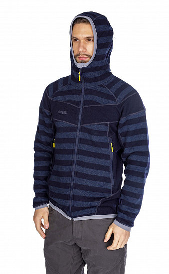Куртка мужская Bergans Hollvin Wool Dk Navy/NightBlue Striped - Фото 9 большая
