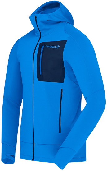 Куртка мужская Norrona Falketind Power Grid Zip Hood Skydiver - Фото 2 большая
