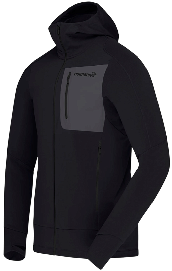 Куртка мужская Norrona Falketind Power Grid Zip Hood Caviar Black - Фото 2 большая
