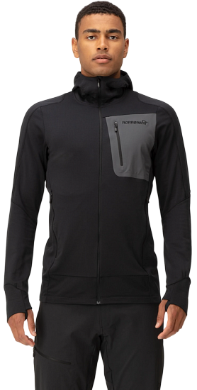 Куртка мужская Norrona Falketind Power Grid Zip Hood Caviar Black - Фото 4 большая