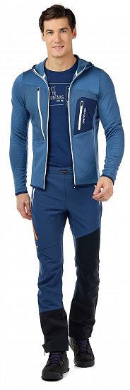 Куртка мужская Ortovox Fleece Grid Hoody Night Blue - Фото 2 большая