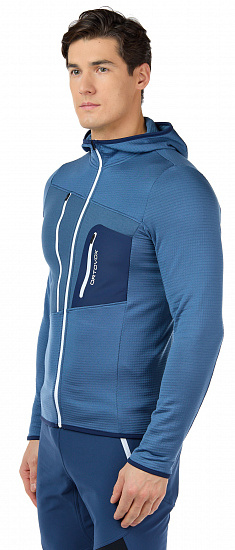 Куртка мужская Ortovox Fleece Grid Hoody Night Blue - Фото 4 большая