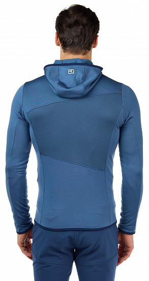 Куртка мужская Ortovox Fleece Grid Hoody Night Blue - Фото 5 большая