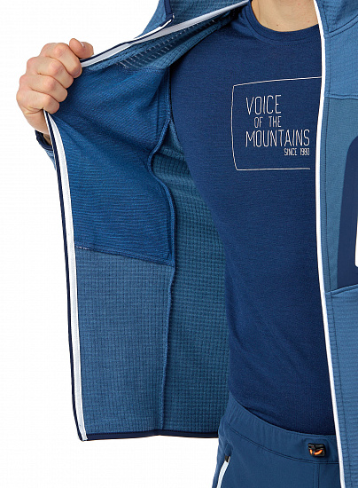 Куртка мужская Ortovox Fleece Grid Hoody Night Blue - Фото 7 большая