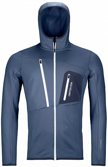 Куртка мужская Ortovox Fleece Grid Hoody Night Blue - Фото 1 большая