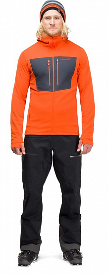 Куртка мужская Norrona Lyngen Powerstretch Pro Zip Hoodie Scarlett Ibis - Фото 2 большая