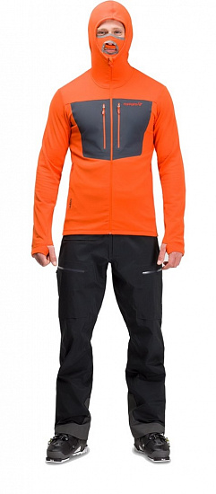 Куртка мужская Norrona Lyngen Powerstretch Pro Zip Hoodie Scarlett Ibis - Фото 3 большая