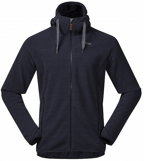 Куртка мужская Bergans Hareid Fleece Hood Dk Navy Mel - Фото 1 большая