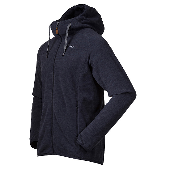Куртка мужская Bergans Hareid Fleece Hood Dk Navy Mel - Фото 2 большая