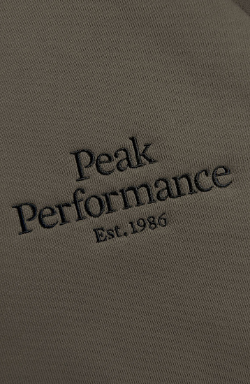 Куртка мужская Peak Performance Original Zip Hoodie Black Olive - Фото 6 большая