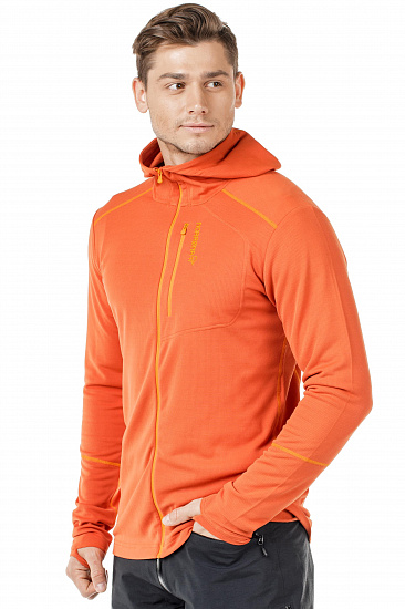 Куртка мужская Norrona Trollveggen Warm/Wool1 Zip Hoodie Burnt Orange - Фото 3 большая