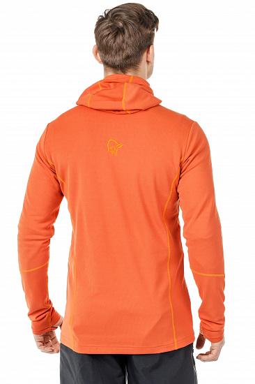 Куртка мужская Norrona Trollveggen Warm/Wool1 Zip Hoodie Burnt Orange - Фото 4 большая