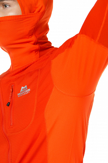 Пулон мужской Mountain Equipment Eclipse Hooded Zip T Cardinal Orange - Фото 5 большая
