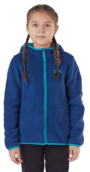 Куртка детская Jack Wolfskin Baksmalla Hooded Dark Indigo - Фото 3 большая