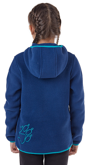 Куртка детская Jack Wolfskin Baksmalla Hooded Dark Indigo - Фото 5 большая