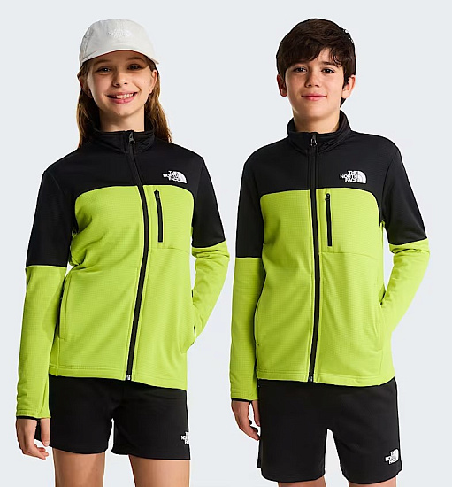 Куртка детская The North Face Hike Full Zip Midlayer Tnf Black/Fizz Lime - Фото 3 большая