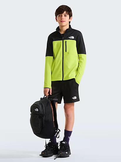 Куртка детская The North Face Hike Full Zip Midlayer Tnf Black/Fizz Lime - Фото 9 большая