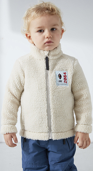 Толстовка детская Poivre Blanc 1510-BBBY/A Teddy Offwhite - Фото 4 большая