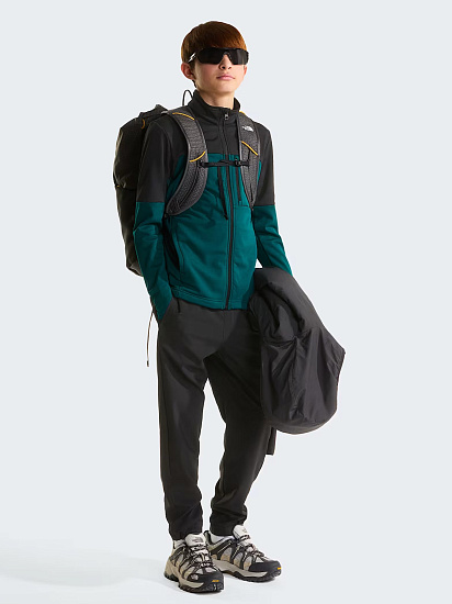 Куртка флисовая детская The North Face Hike Midlayer FZ Pacific Teal/TNF Black - Фото 4 большая