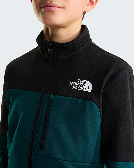 Куртка флисовая детская The North Face Hike Midlayer FZ Pacific Teal/TNF Black - Фото 7 большая