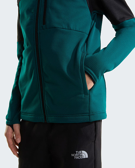 Куртка флисовая детская The North Face Hike Midlayer FZ Pacific Teal/TNF Black - Фото 8 большая
