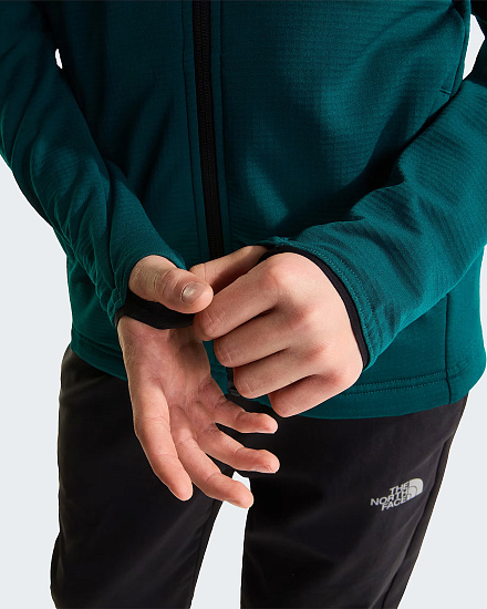 Куртка флисовая детская The North Face Hike Midlayer FZ Pacific Teal/TNF Black - Фото 9 большая
