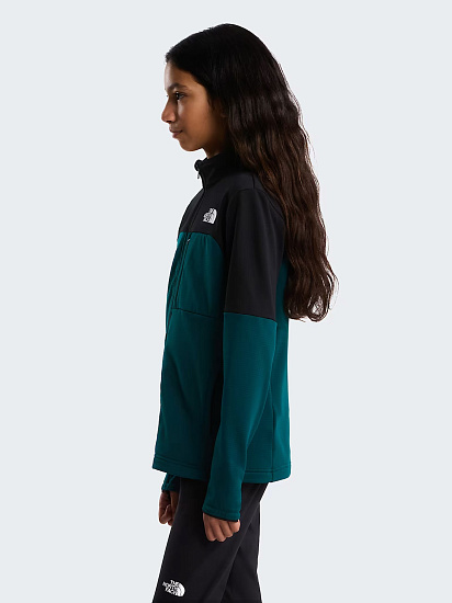 Куртка флисовая детская The North Face Hike Midlayer FZ Pacific Teal/TNF Black - Фото 11 большая