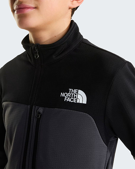 Куртка флисовая детская The North Face Hike Midlayer FZ Anthracite Grey/TNF Black - Фото 7 большая