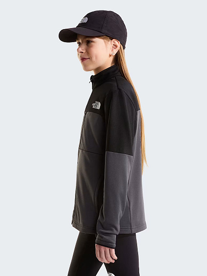 Куртка флисовая детская The North Face Hike Midlayer FZ Anthracite Grey/TNF Black - Фото 11 большая