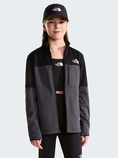 Куртка флисовая детская The North Face Hike Midlayer FZ Anthracite Grey/TNF Black - Фото 13 большая
