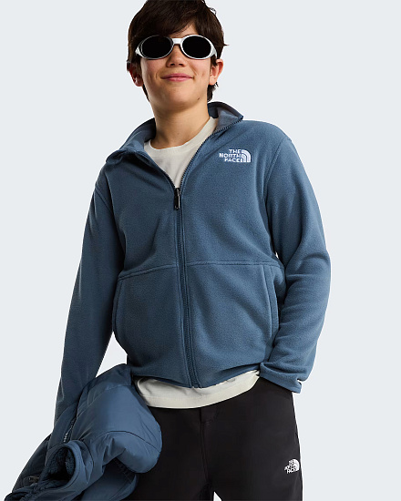 Куртка флисовая детская The North Face Glacier FZ Zip In Granite Grey - Фото 11 большая