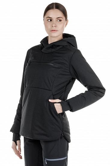 Куртка женская Norrona Roldal Thermo100 Hood Caviar - Фото 4 большая