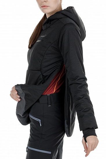 Куртка женская Norrona Roldal Thermo100 Hood Caviar - Фото 6 большая