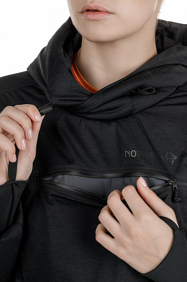 Куртка женская Norrona Roldal Thermo100 Hood Caviar - Фото 7 большая