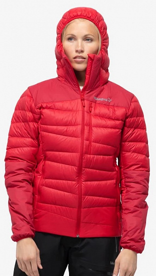 Куртка женская Norrona Falketind Down750 Hood True Red - Фото 3 большая