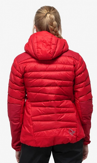 Куртка женская Norrona Falketind Down750 Hood True Red - Фото 4 большая