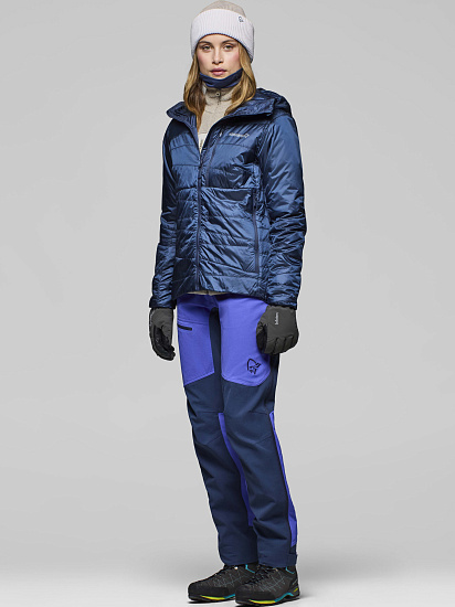 Куртка женская Norrona Falketind Thermo40 Zip Hood Indigo Night - Фото 5 большая