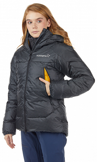 Куртка женская Norrona Trollveggen Ace Down 950 Caviar/Lemon - Фото 6 большая