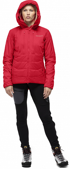 Куртка женская Norrona Trollveggen Primaloft100 Zip Hood True Red - Фото 3 большая