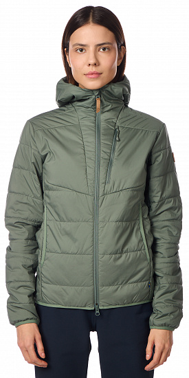 Куртка женская Fjallraven Keb Padded Hoodie Patina Green - Фото 4 большая