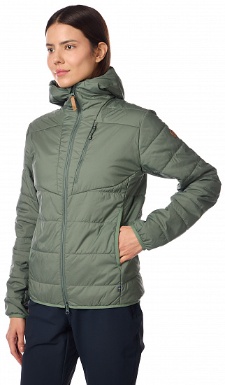 Куртка женская Fjallraven Keb Padded Hoodie Patina Green - Фото 5 большая