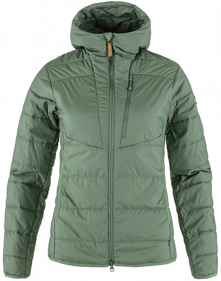Куртка женская Fjallraven Keb Padded Hoodie Patina Green - Фото 1 большая