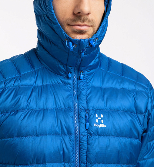 Куртка мужская Haglofs Roc Down Hood Storm Blue - Фото 10 большая