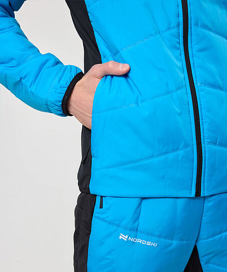 Куртка мужская Nordski Hybrid Warm 2.0 Light Blue/Black - Фото 9 большая
