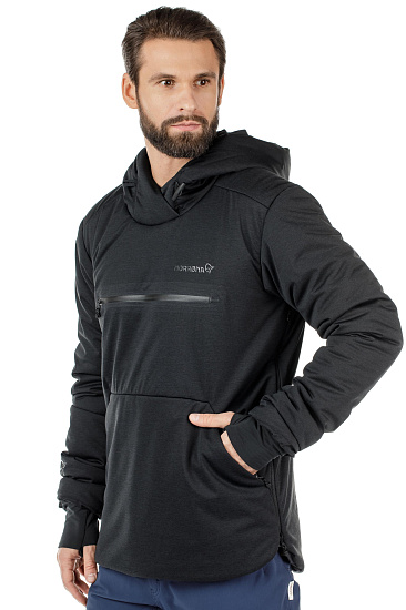 Куртка мужская Norrona Roldal Thermo100 Hood Caviar - Фото 4 большая