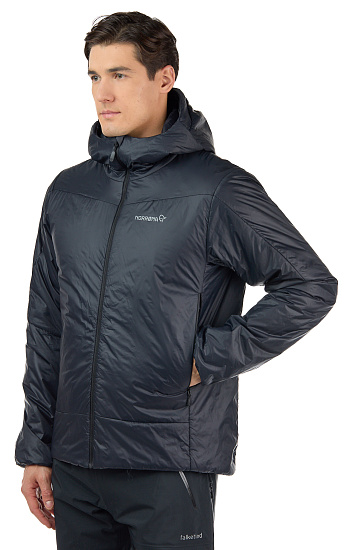 Куртка мужская Norrona Falketind Thermo60 Hood Caviar - Фото 4 большая